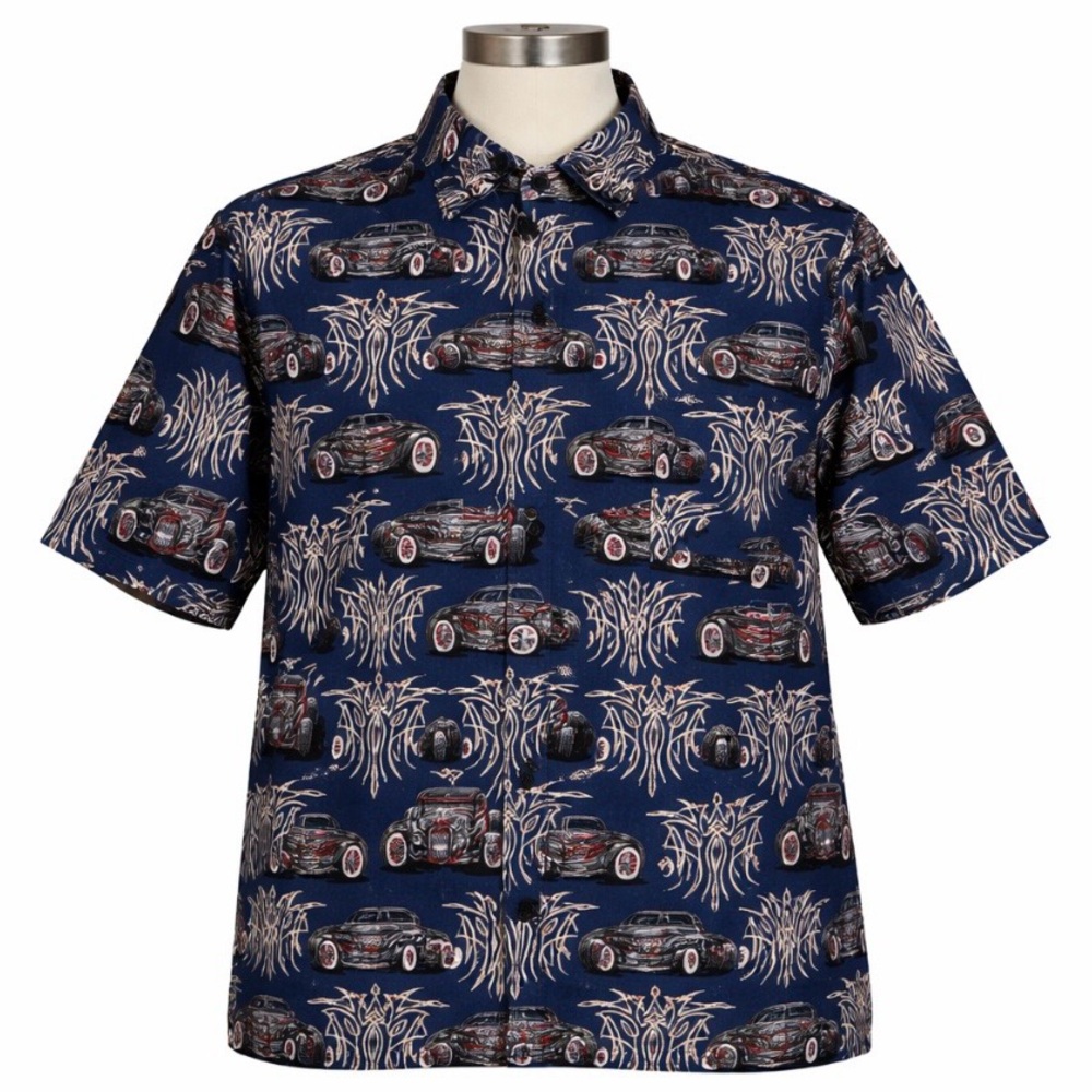 Rare Reyn Spooner “Art of Eddy Y” Shirt Hot Rod Hawaiian Shirt XL Kustom Cars